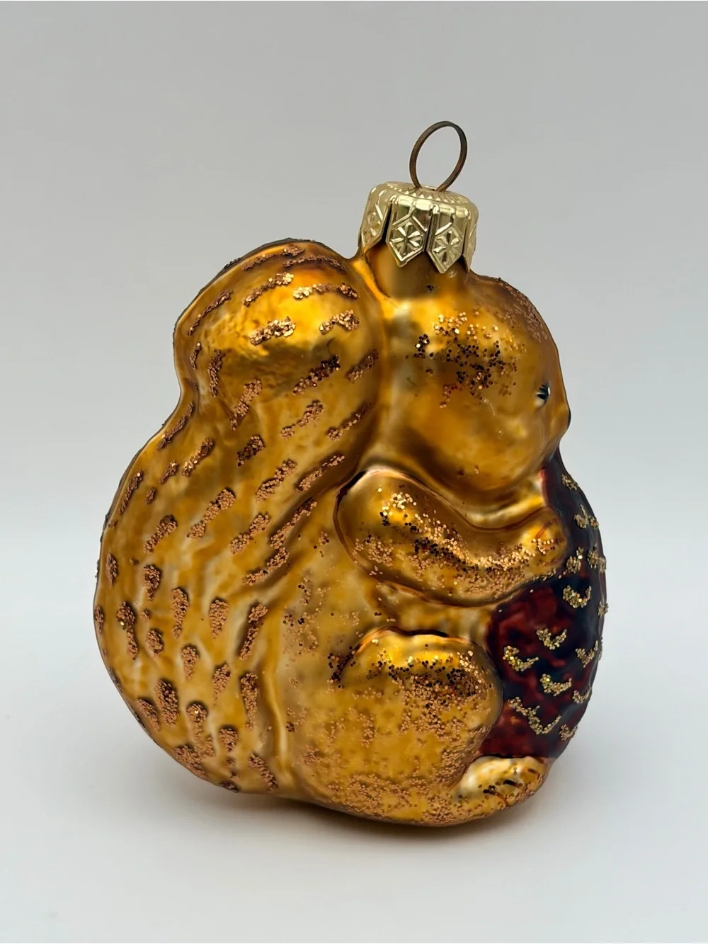 SQUIRREL Glass 4” Ornament Thanksgiving Fall Christmas Hand Painted/Decorated
